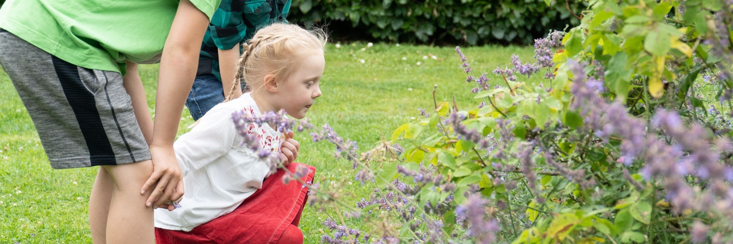 children in garden